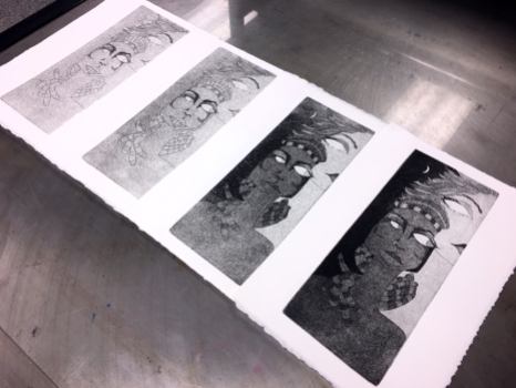 First four etching proofs.